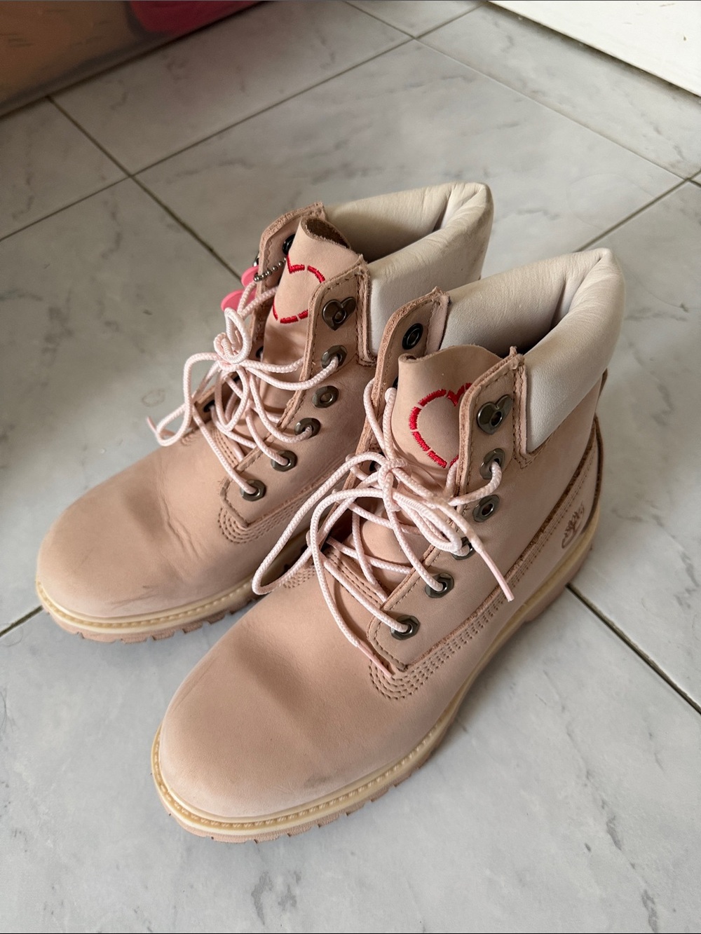 Timberland Blush Pink Lace-Up Women's Ankle Boots